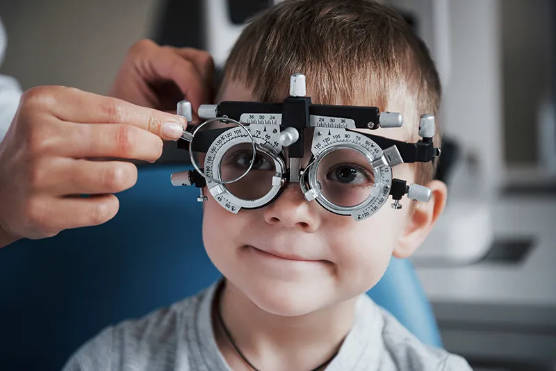 child getting an eye exam